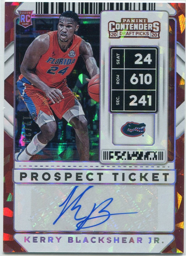 Kerry Blackshear Jr 2020 Panini Contenders Draft Picks Autographed Cracked Ice RC #135 12/23