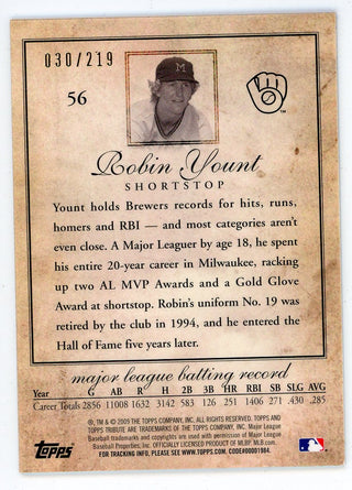 Robin Yount 2009 Topps Tribute #56