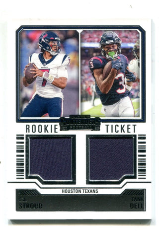 CJ Stroud/Tank Dell 2023 Panini Contenders Optic Rookie Ticket Patch Card #DS2