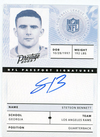 Stetson Bennett 2023 Panini Prestige Autographed Passport Signatures #NPS-SB