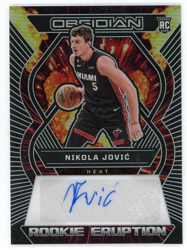 Nikola Jovic 2022-23 Panini Obsidian Autographed Rookie Eruptions #RE-JMN