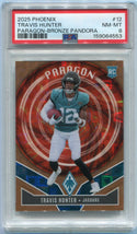 Travis Hunter 2025 Panini Phoenix Paragon Bronze Pandora Prizm RC #12 47/125 PSA Graded 8