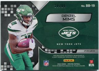 Denzel Mims 2020 Panini Spectra Building Blocks Triple Relic Card #BB-19 28/99