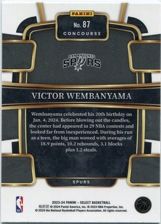 Victor Wembanyama 2023 - 2024 Panini Select Blue RC #87