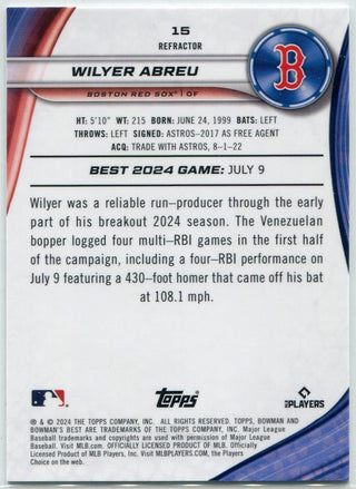 Wilyer Abreu 2024 Bowman's Best Refractor RC #15