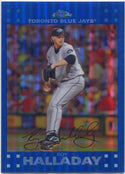 Roy Halladay 2007 Topps Chrome Blue Refractor Card #81