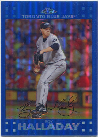 Roy Halladay 2007 Topps Chrome Blue Refractor Card #81