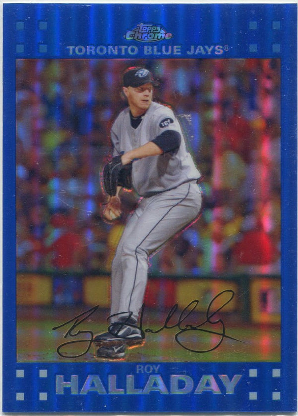 Roy Halladay 2007 Topps Chrome Blue Refractor Card #81