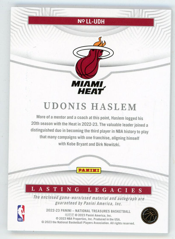 Udonis Haslem 2022-23 Panini National Treasures Autographed Patch Relic #LL-UDH