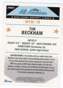 Tim Beckham 2008 Topps Bowman Aflac All-American #AFLAC-TB