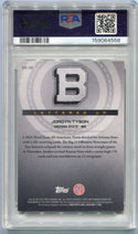 Jordyn Tyson 2025 Bowman U Chrome Lettered Up Gold Refractor RC #LU-22 31/50 PSA Graded 10