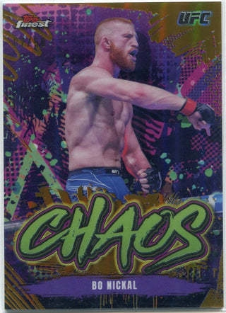 Bo Nickal 2024 Topps Finest Chaos Gold Refractor Card #CHA-13 7/50