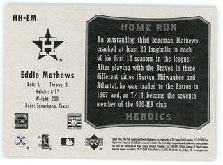 Eddie Mathews 2004 Upper Deck Home Run Heroics #HH-EM