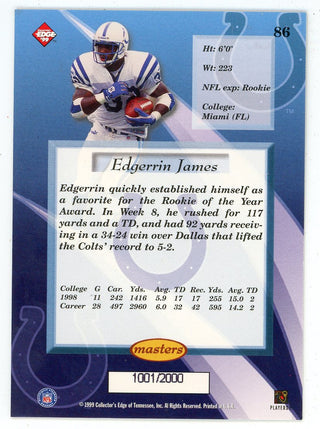 Edgerrin James 1999 Collector's Edge #86