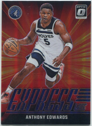 Anthony Edwards 2024 - 2025 Panini Donruss Optic Express Purple Prizm Card #7