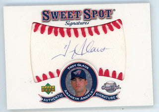 Troy Glaus 2001 Upper Deck Sweet Spot Autograph Ball Relic #S-TGL