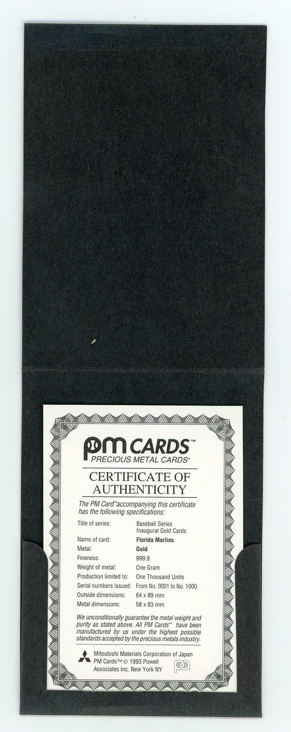 Marlins 1993 Powell Associates Precious Metal #0461 Card