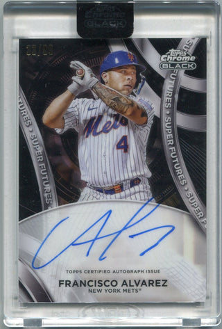 Francisco Alvarez 2024 Topps Chrome Black Super Futures Autographed Card #SFA-FA 33/99
