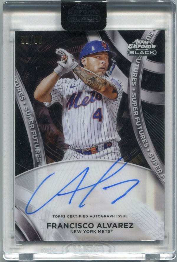 Francisco Alvarez 2024 Topps Chrome Black Super Futures Autographed Card #SFA-FA 33/99