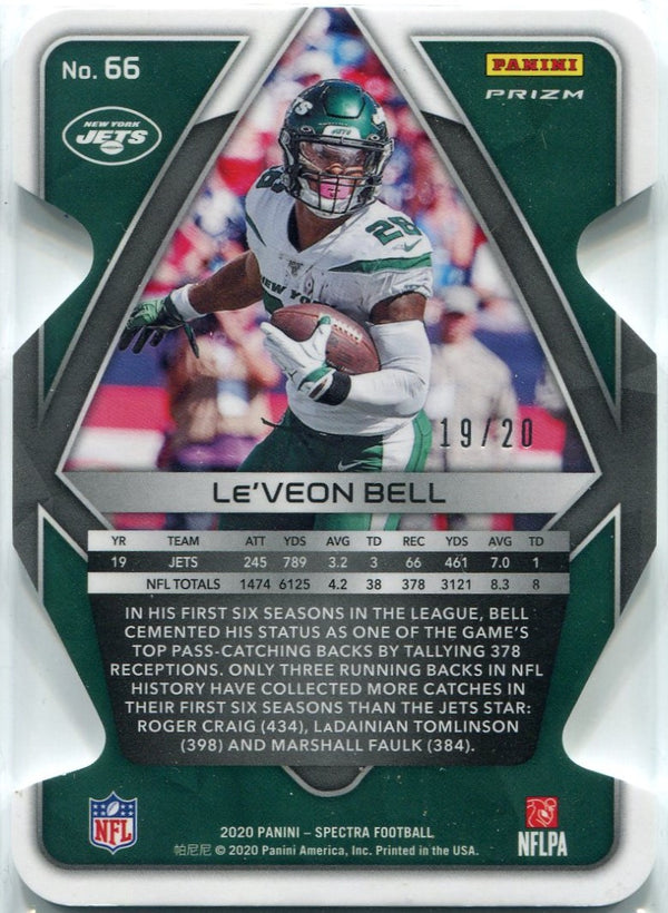 Le'Veon Bell 2020 Panini Spectra Die-Cut Neon Pink Prizm Card #66 19/20