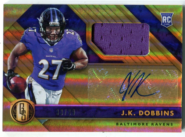 JK Dobbins 2020 Panini Gold Standard Auto Jersey Card #209 Card /99