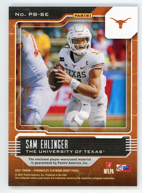 Sam Ehlinger 2021 Panini Chronicles Playbook Draft Picks Down And Dirty Patch Relic #PB-SE