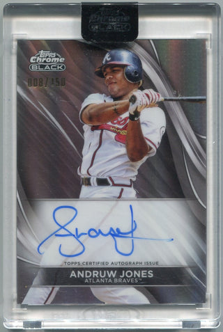 Andruw Jones 2024 Topps Chrome Black Autographed Refractor Card #CBA-AJ 8/150