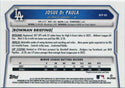 Josue De Paula 2026 Bowman Chrome Prospects Reptilian Refractor Card #BCP-83