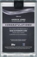 Andruw Jones 2024 Topps Chrome Black Autographed Refractor Card #CBA-AJ 8/150