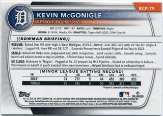 Kevin McGonigle 2025 Bowman Chrome Prospects MOJO Refractor RC #BCP-79