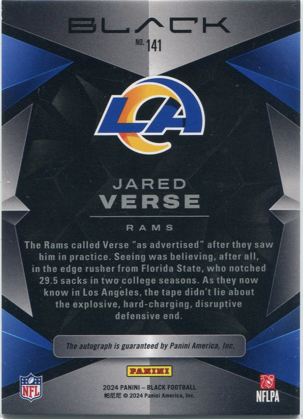 Jared Verse 2024 Panini Black Autographed RC #141 89/99