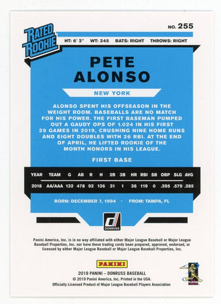 Pete Alonso 2019 Panini Donruss #225 Card