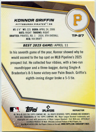 Konnor Griffin 2025 Bowman's Best Refractor RC #TP-27