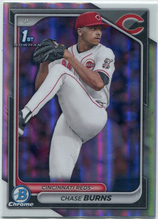 Chase Burns 2024 Bowman Draft Chrome Refractor RC #BDC-55