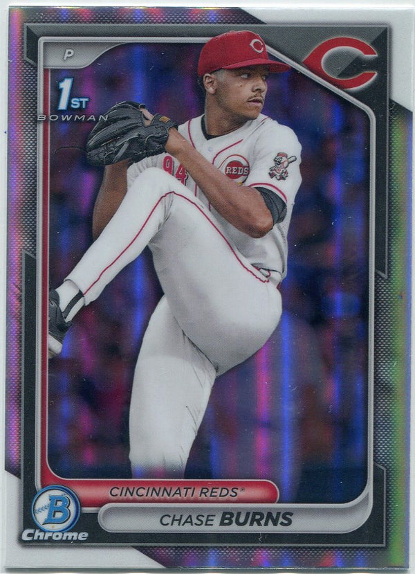 Chase Burns 2024 Bowman Draft Chrome Refractor RC #BDC-55