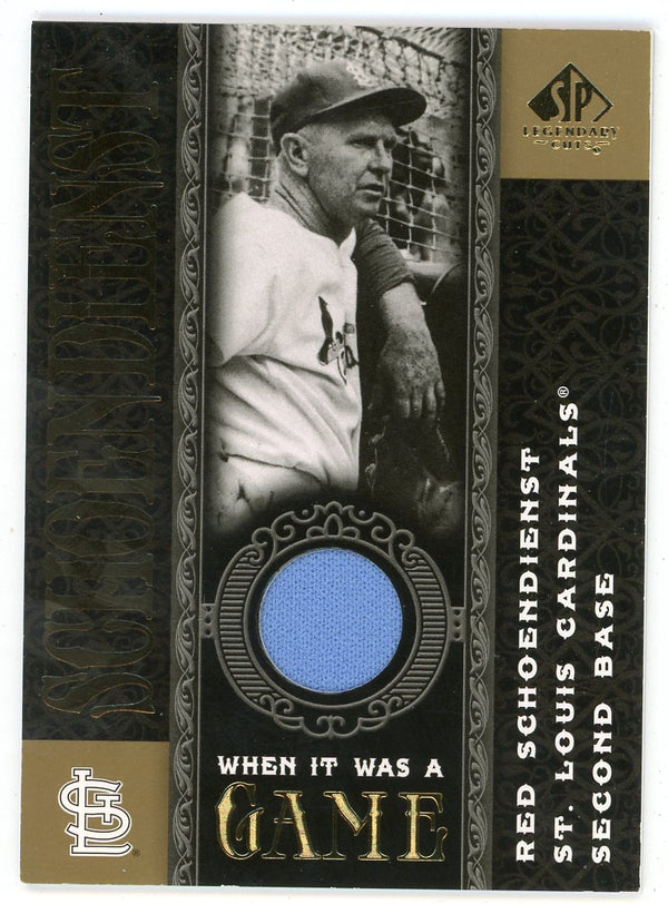 Red Schoendienst 2007 Upper Deck When It Was A Game Patch Relic #WG-RS