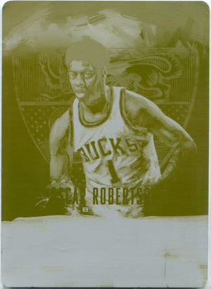 Oscar Robertson 2018 - 2019 Panini Court Kings Yellow Printing Plate Card #CK-ORB 1/1