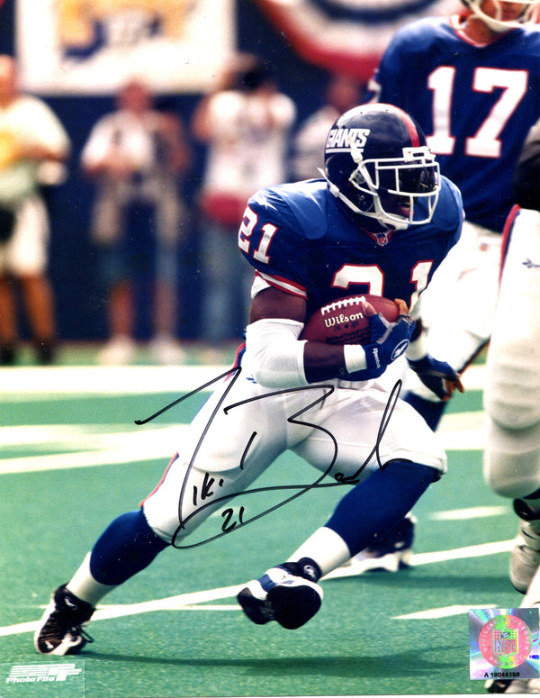 Tiki Barber Autographed 8x10 Football Photo