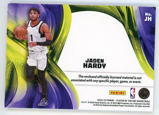 Jaden Hardy 2022-23 Panini Player of the Day Patch Relic Rookie Card