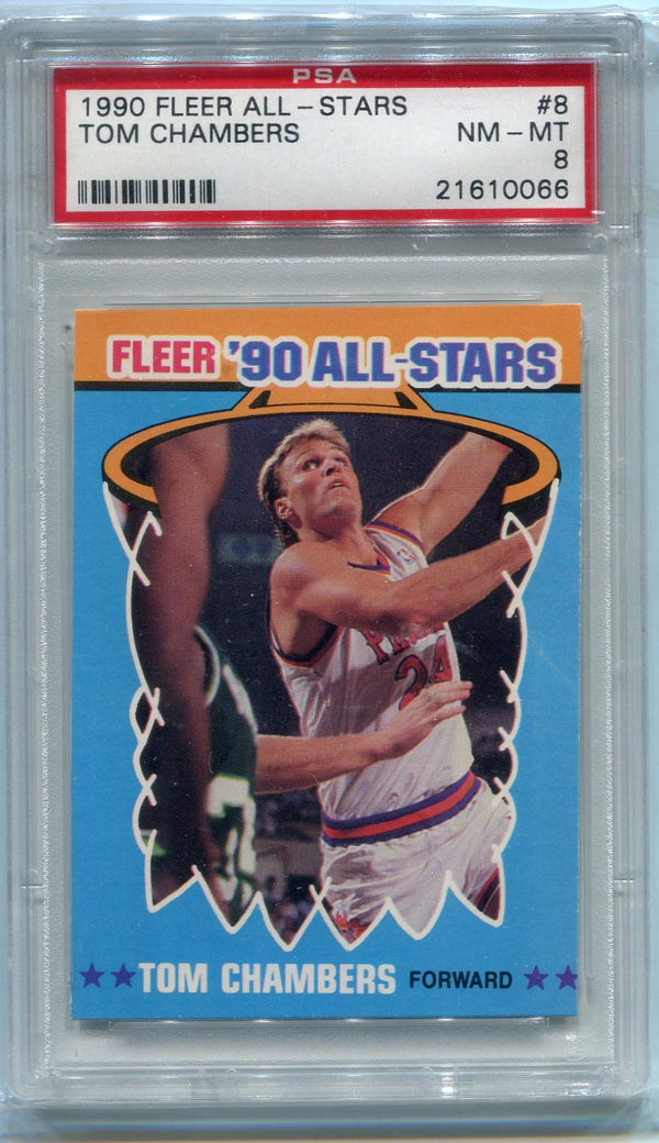 Tom Chambers 1990 Fleer All-Stars Card #8 PSA Graded 8