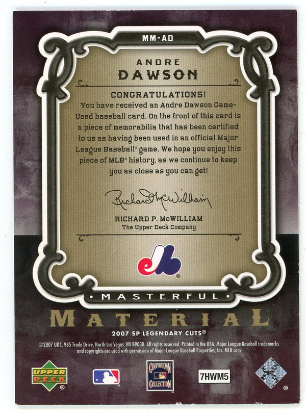 Andre Dawson 2007 Upper Deck Masterful Material Patch Relic #MM-AD