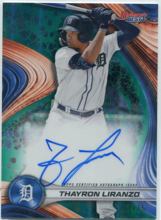 Thayron Liranzo 2024 Bowman's Best Teal Refractor Autographed RC #B24-TLI 7/15