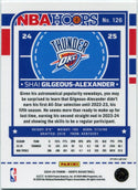 Shai Gilgeous-Alexander 2024 - 2025 Panini Hoops Silver Prizm Card #126