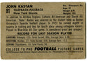 John Kastan 1951 Bowman Football #93 Card