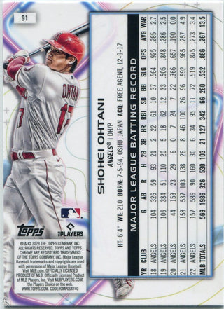 Shohei Ohtani 2023 Topps Chrome Cosmic Card #91