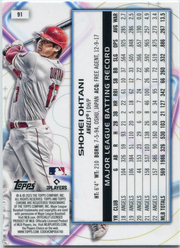 Shohei Ohtani 2023 Topps Chrome Cosmic Card #91