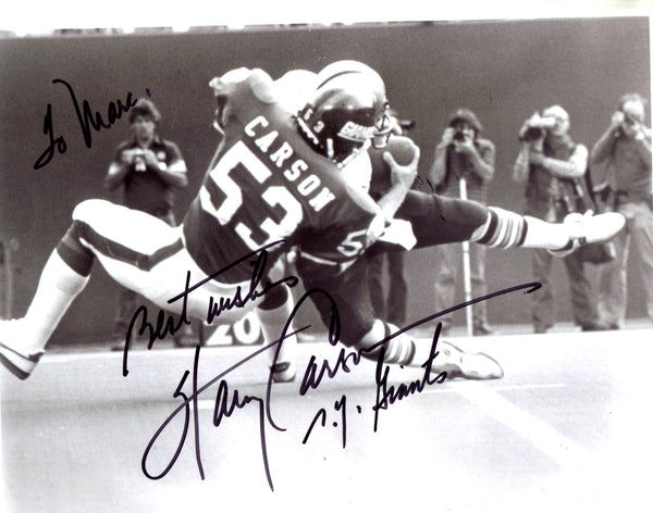 Harry Carson Autographed 8x10 Photo