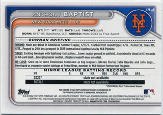 Anthony Baptist 2024 Bowman Chrome Autographed RC #CPA-AB