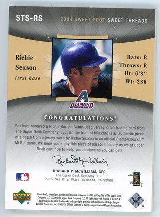 Richie Sexson 2004 Upper Deck Sweet Threads Patch Relic #STS-RS