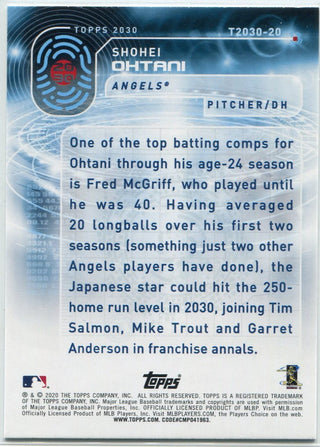 Shohei Ohtani 2020 Topps 2030 Card #T2030-20